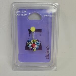Claire's Multicolor Smiley Belly Ring